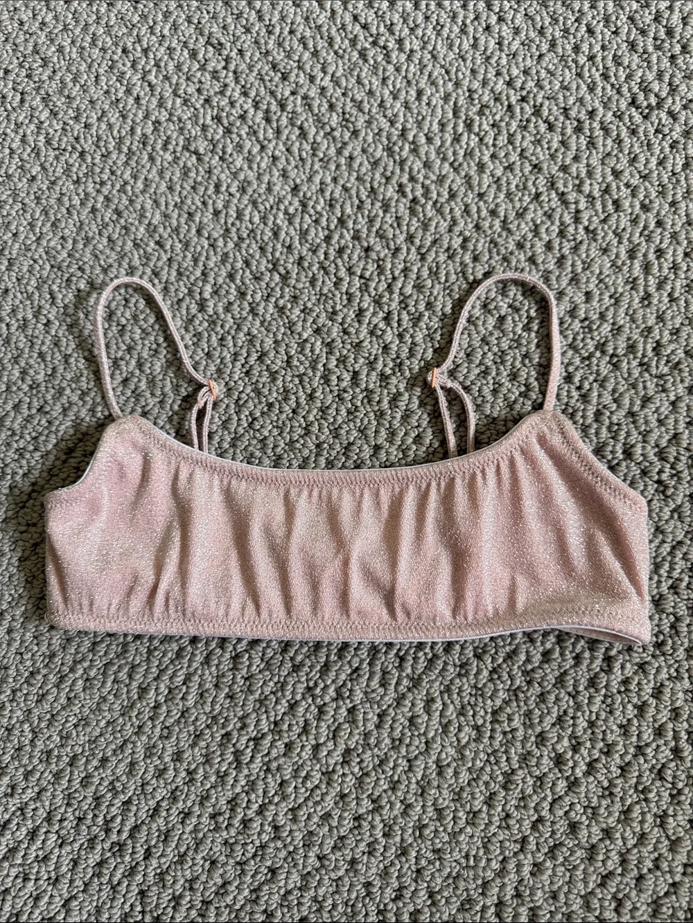 Triangl Swimwear Peach Sparkly Bikini Top with Adjustable Straps